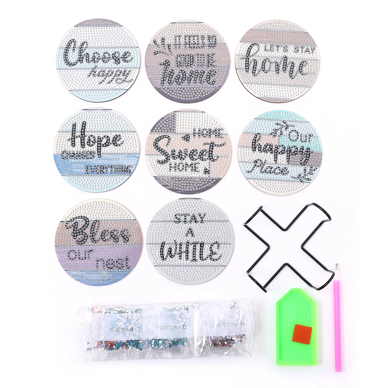 8 шт. круглая деревянная термоизоляция в горошек