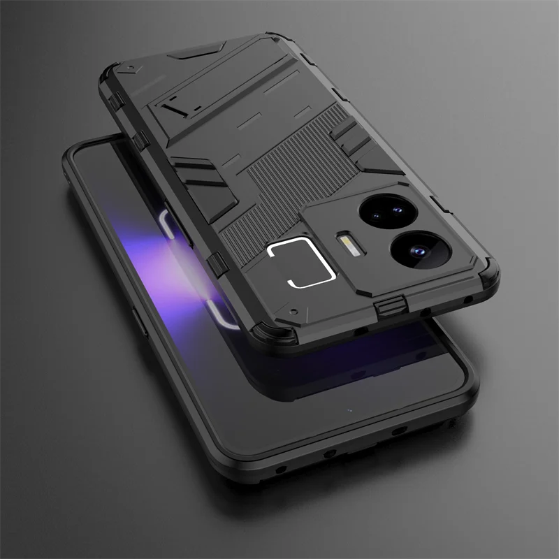 

For Realme GT3 Case For Realme GT3 Realme GT Neo 5 Cover Funda Armor Shockproof KidStand Hard PC Protective Phone Bumper