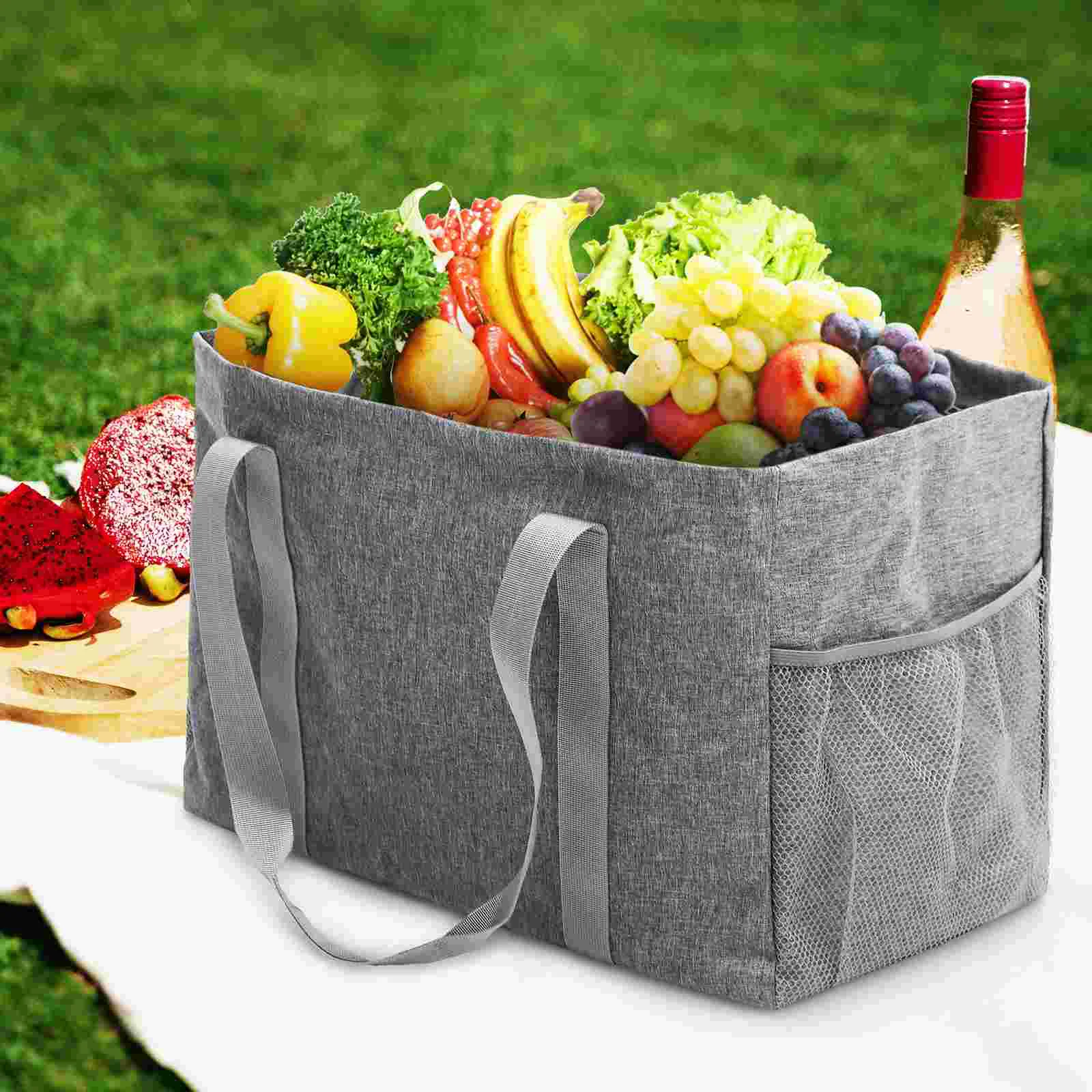 

Foldable Tote Bag Portable Shopping Grocery Bag with Water Resistant Coating for Supermarket Travel