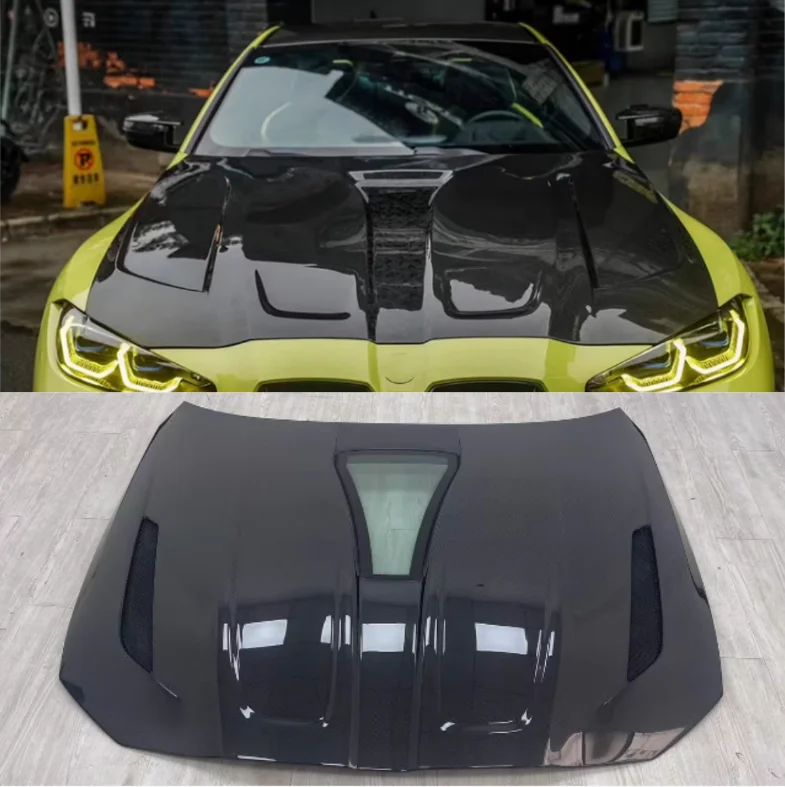 IMP Стиль Настоящее углеродное волокно Прозрачный передний бампер Капот