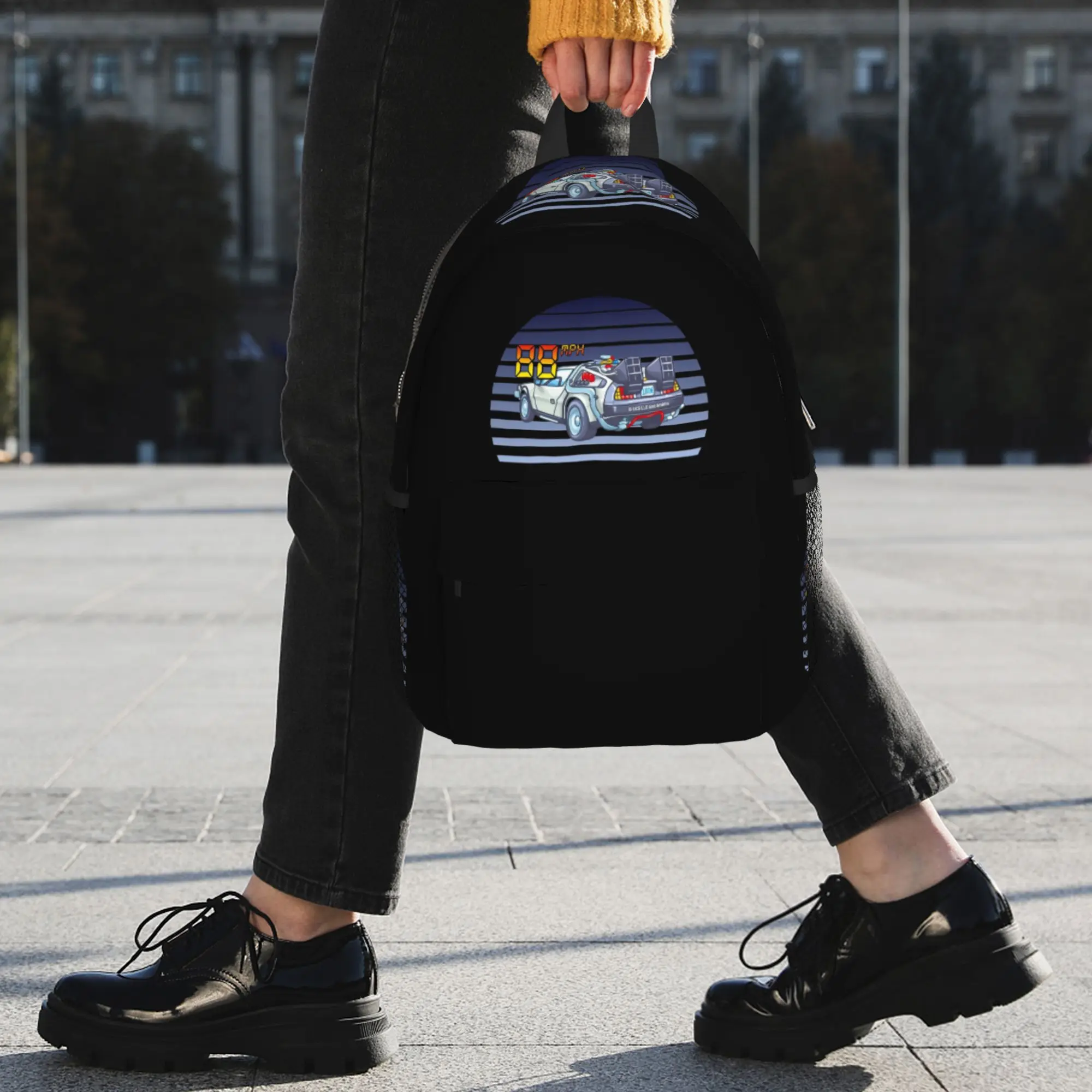 Фото Рюкзак DeLorean Back to the Future, горячая распродажа, вместительный рюкзак для мальчиков и девочек, сумка через плечо для мужчин и женщин, школьная сумка №4