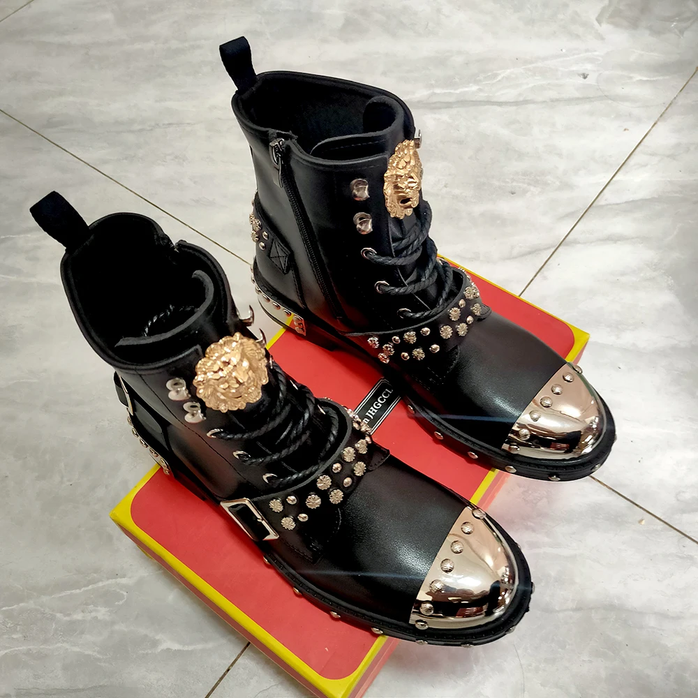 Кроссовки мужские с заклепками модная повседневная обувь на плоской подошве