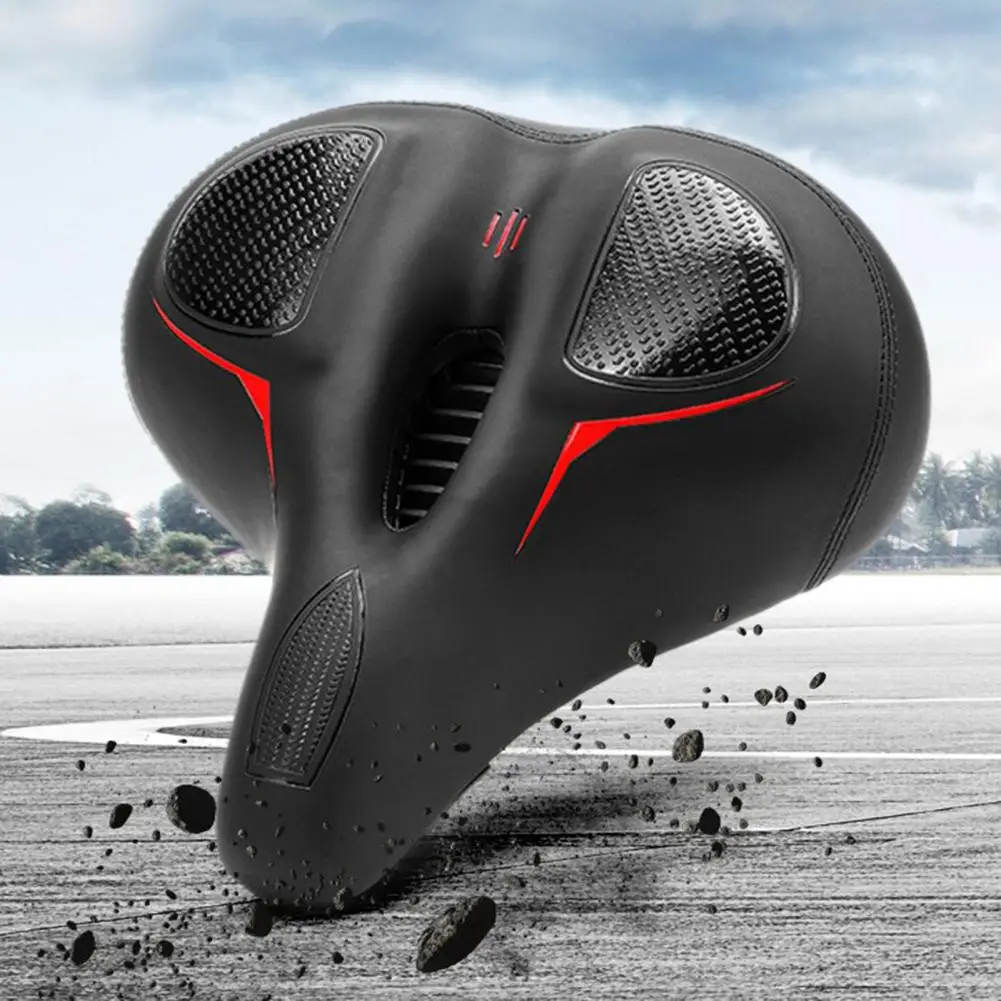 

Велосипедное седло, ультра мягкое утолщенное дышащее расширенное водонепроницаемое ажурное сиденье для горного велосипеда, большая подуш...