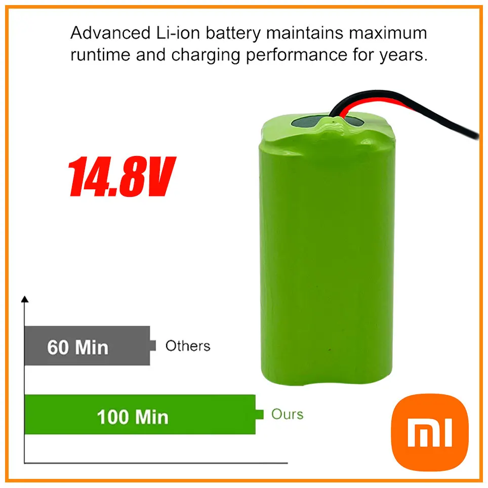 

14.8V Xiaomi 4800mAh 100% Brand New 4S1P Battery for iLife V50 V55 V3s Pro V5s Pro V8s X750 Robot Vacuum Cleaner Battery and BMS