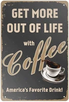 retro tin signs vintage style get more out of life with coffee metal plate sign for indoor outdoor bar coffee kitchen wall decor
