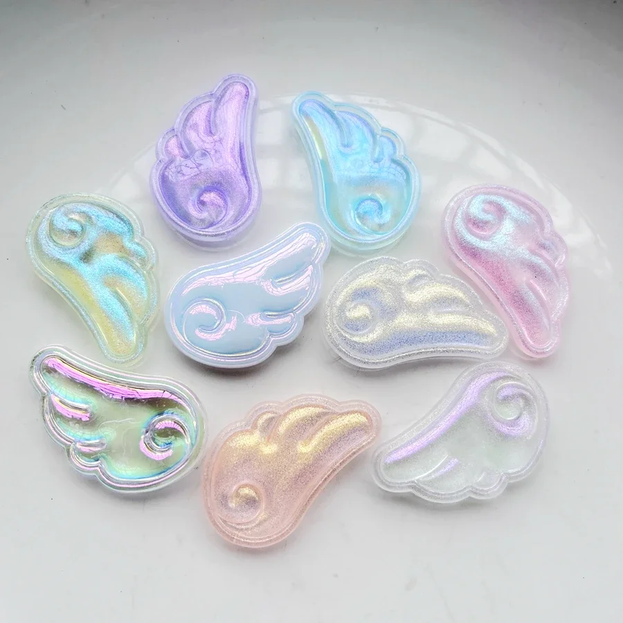 6 шт. новый милый 41 мм * 25 Мультяшные крылья серия с плоской задней каучуковой