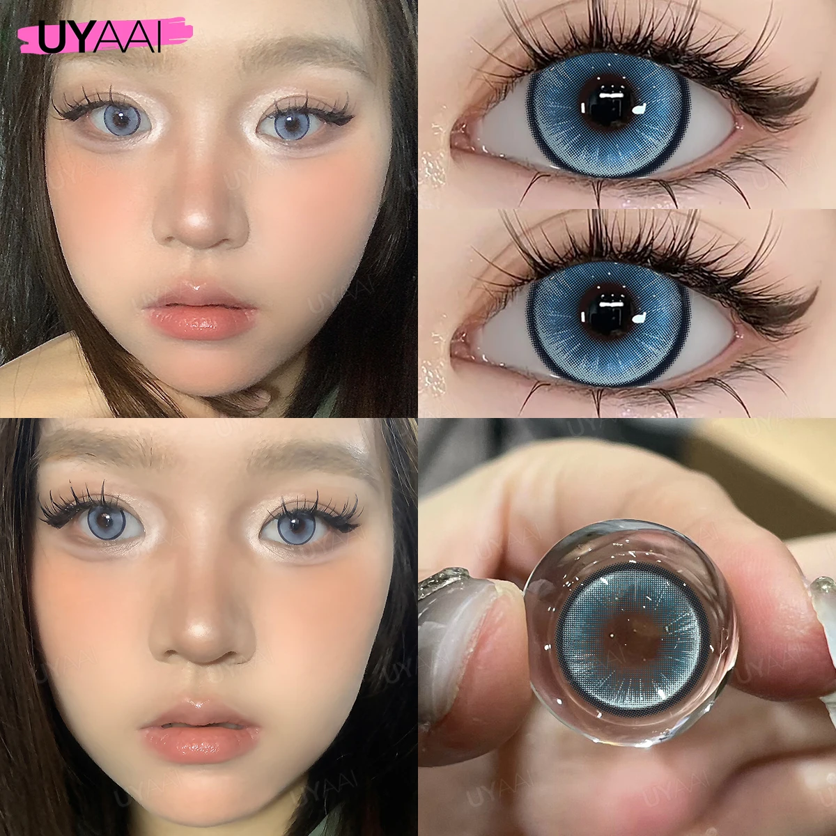 UYAAI 1 пара модных контактов для макияжа линз красоты новый стиль синие контакты
