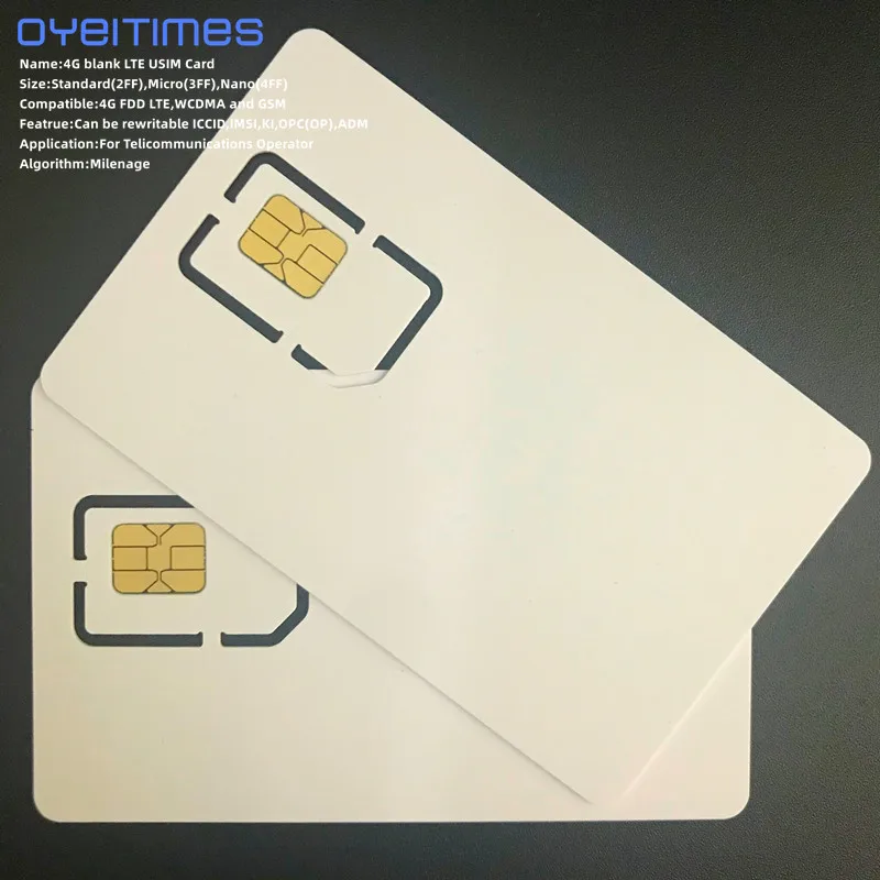 Программируемая чистая SIM-карта OYEITIMES, 4G 128K, GSM WCDMA LTE SIM-карта 2FF/3FF/4FF с ICCID IMSI KI OPC(OP) SIM-карта для оператора Программируемая чистая SIM-карта OYEITIMES, 4G 128K, GSM WCDMA LTE SIM-карта 2FF/3FF/4FF с ICCID IMSI KI OPC(OP) SIM-карта для оператора