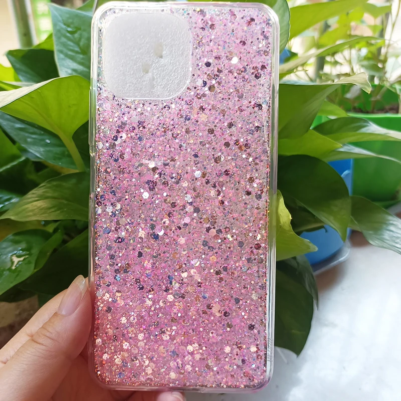 Модный Блестящий чехол для телефона Xiaomi Mi 11 Lite, зеркальная мягкая задняя крышка из ТПУ с бриллиантовыми кроличьими ушками для Mi11 Lite 4G (art.: 3920bdf9ff40a) - 3920bdf9ff40a