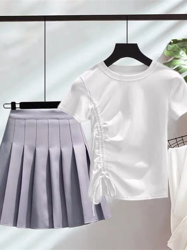 Irregular T-shirt Summer 2024 New Design Sweet Gyaru Temperament Long sleeve Short Inner wear Top Women clothes Fashion