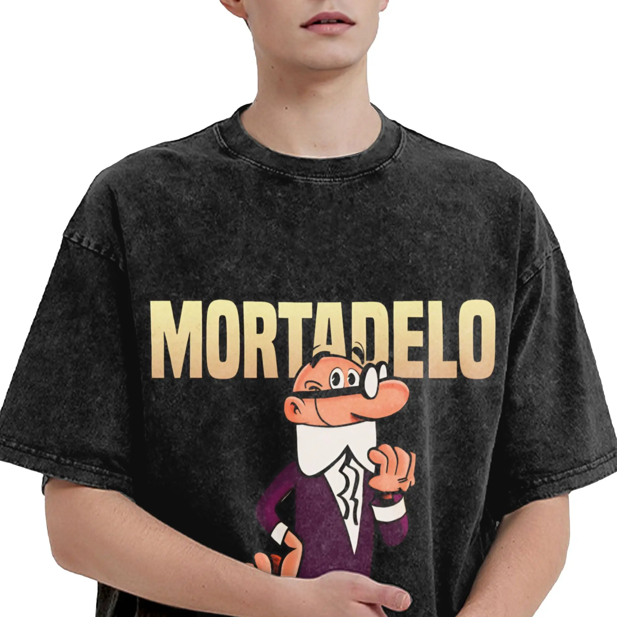 Фото Футболки Mort & Phil Mortadelo y Filemón для мужчин, классические футболки из чистого хлопка, классические футболки с круглым воротником, одежда с короткими рукавами, классическая одежда №4