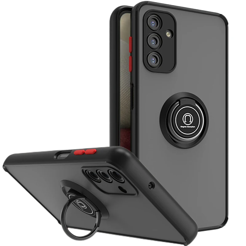 

Чехол-подставка для Samsung Galaxy A04s, матовый автомобильный чехол с магнитным кольцом, для Samsung A04S, A 04S, Противоударная задняя крышка