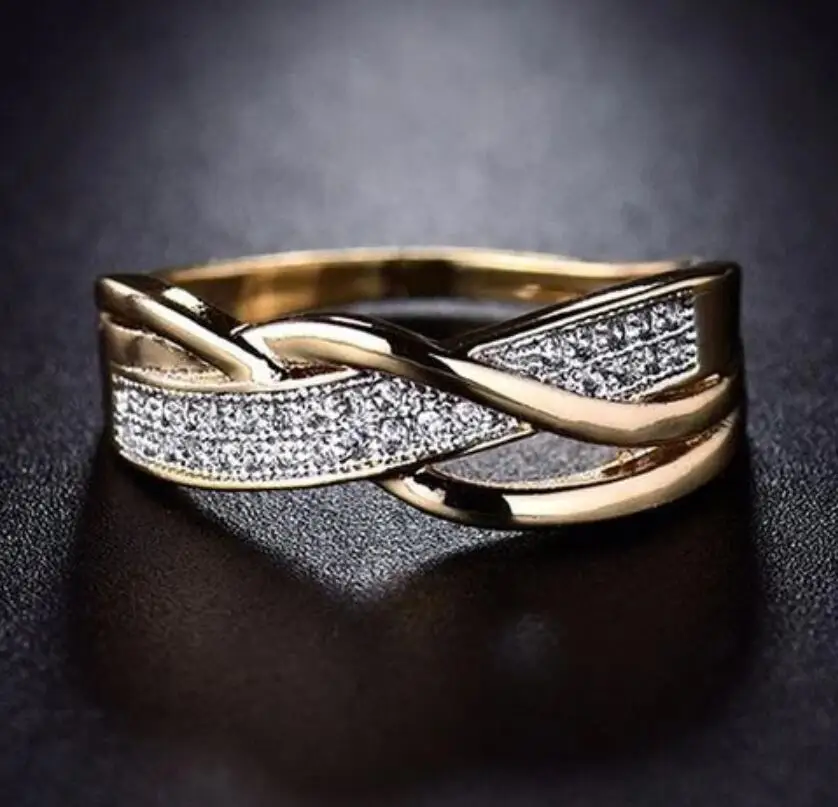 Геометрические оригинальные кольца из искусственного циркония для женщин