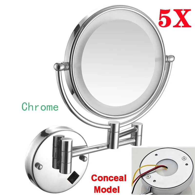 

Розовое золото складное зеркало с подсветкой