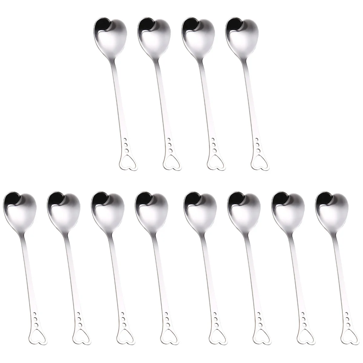 

Spoon Spoons Metal Heart Set Steel Tea Stainless Shaped Teaspoons Mixing Coffee Guitar Flatware Soup Big Handlejam Tableware