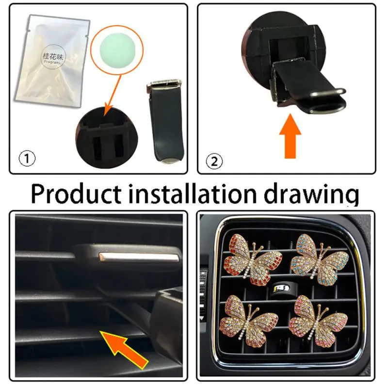 

Universal Car Aromatherapy Clip Water Butterfly Durable. Car Air Outlet Clip Fashion Car Styling Car Air Outlet