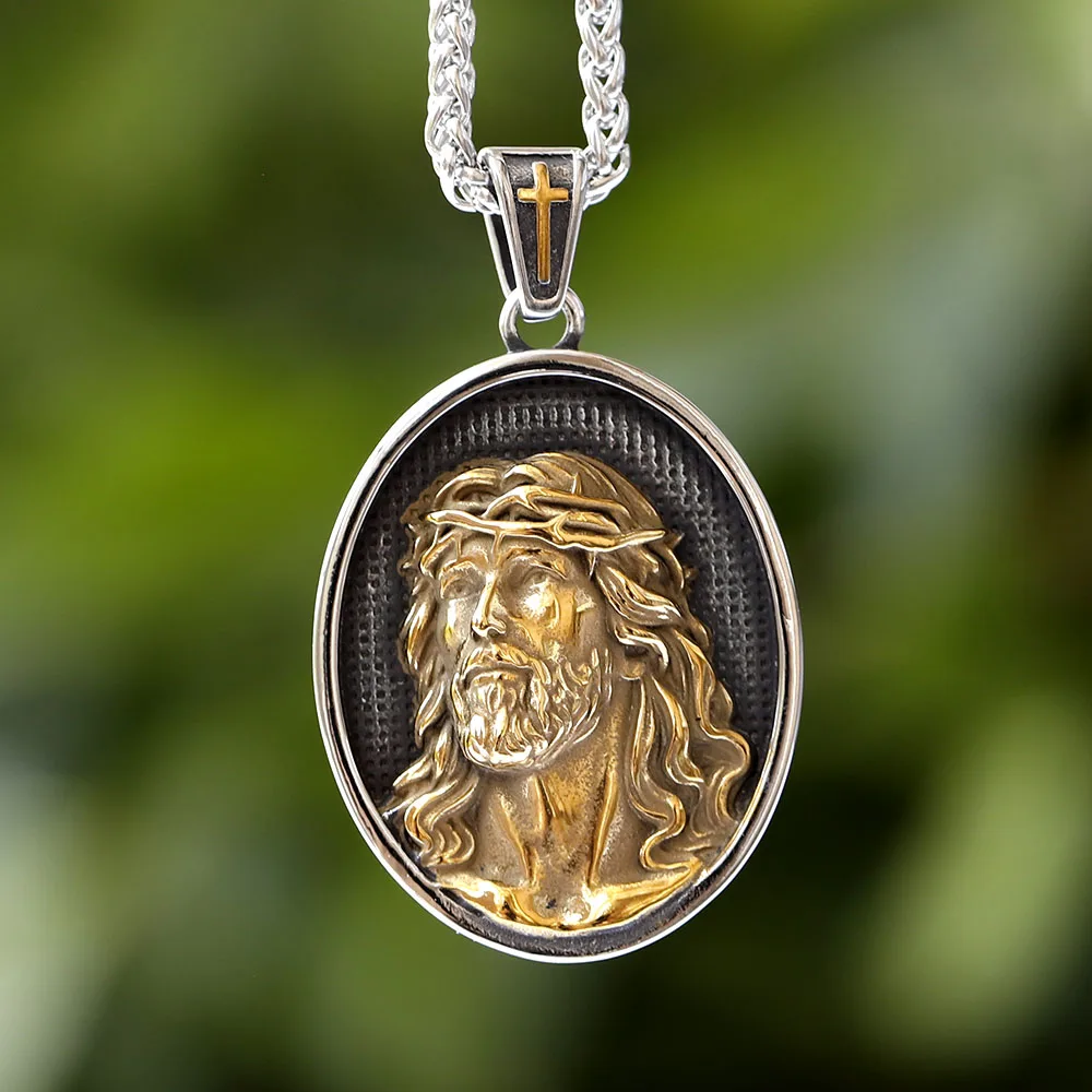 Золотого Цвета Кулон С Крестом Иисуса Ангелом-масоном Ожерелье Из Нержавеющей