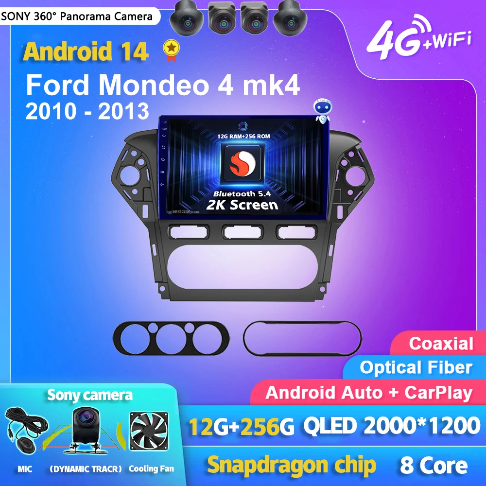 Android 14 Carplay Auto 2K экран автомобильный радиоприемник мультимедийный плеер для Ford
