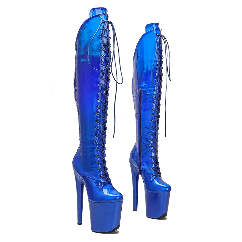 Leecabe  20CM/8inches Pole dancing shoes High Heel platform Boots closed toe Pole Dance boots