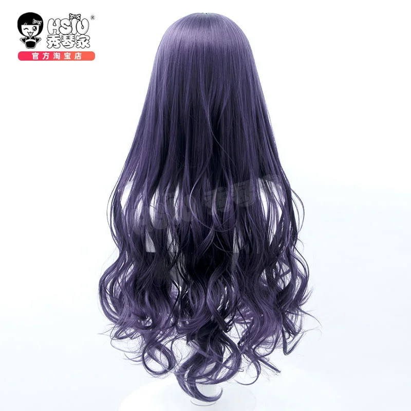 Аниме Card Captor Sakura Tomoyo Daidouji Косплей Парик 80 см Длинный Темно-Серый Фиолетовый