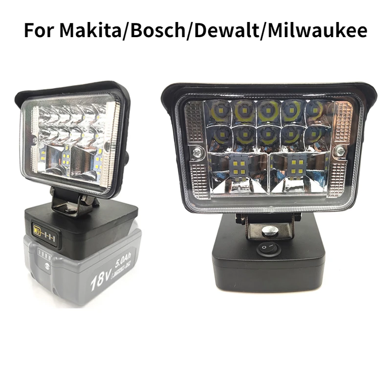 3-дюймовый рабочий светильник, вссветильник, аварисветильник светодиодный беспроводной инструмент, лампа для Makita/Bosch/Dewalt/Milwaukee M & 18 18 в, литий-ионный аккумулятор