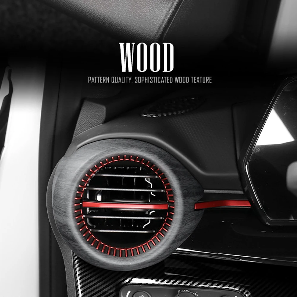 

Car Air Conditioning Air Vent Outlet Ring Cover Trim Frame For Chevrolet Trax 2024 Interior Wood Grain Carbon Fiber Style