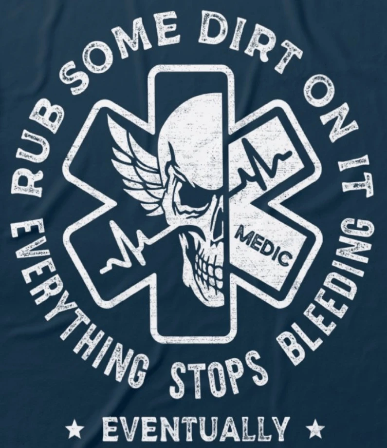 Ретро EMS EMT Череп Звезда жизни Медицинский фельдшер Майка Новая 100% хлопок с