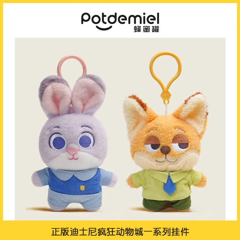 Фото Оригинальный плюшевый брелок Potdemiel Disney Zootopia Джуди, мягкая игрушка-подвеска Ник, украшение для сумки, подарок на день рождения, коллекционная игрушка №1