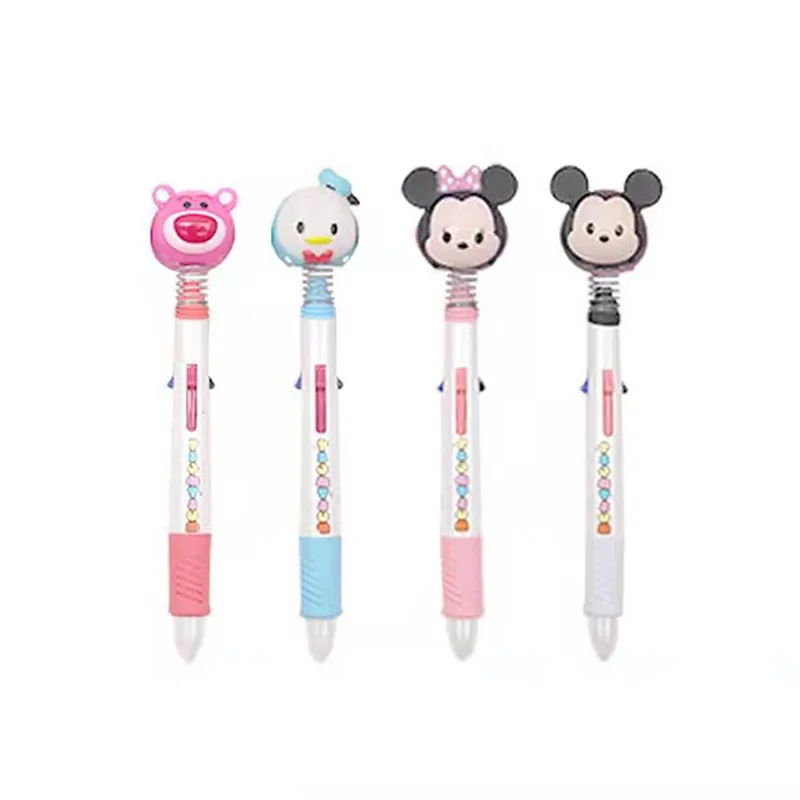 Kawaii Disney Lotso Strawberry Bear Mickey Mouse Cartoon Cute Soft Rubber Pen Head Ball Bead Shaker Student Office Stationery