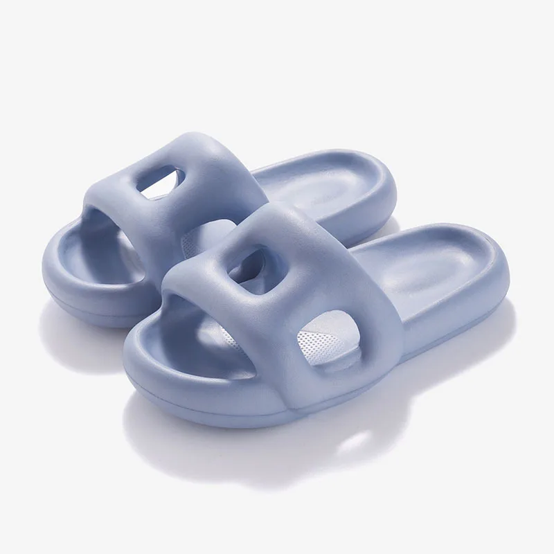 Women Men Slippers Summer Hollow Out Non-Slip Bathroom Soft Thick Bottom Slides Beach Pool Sandals Unisex Couples Platform Shoes