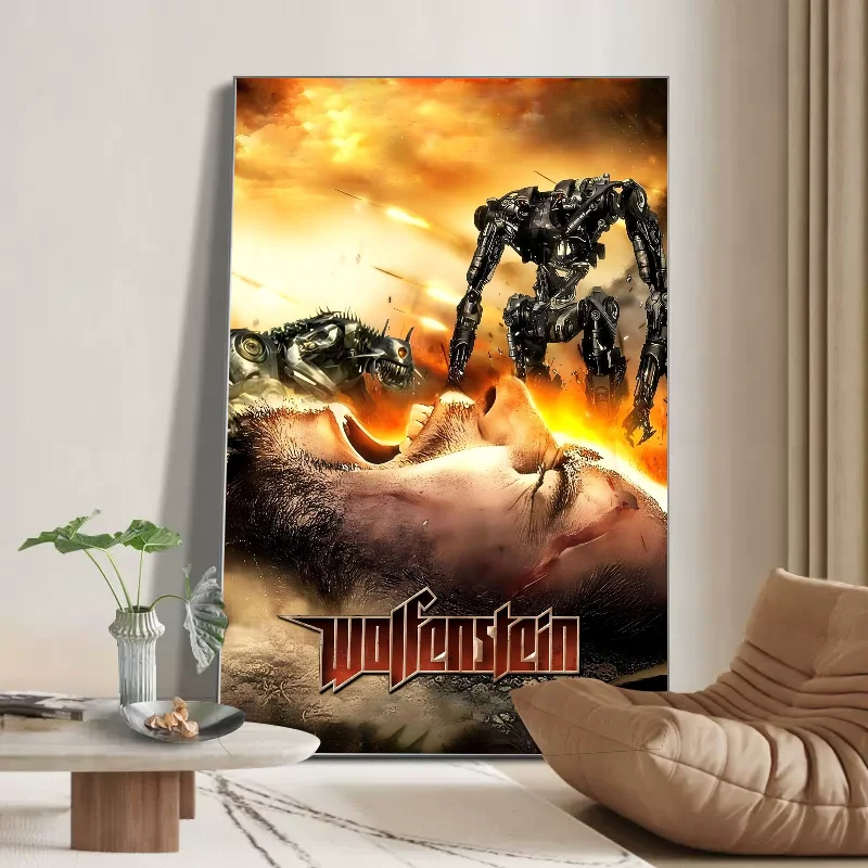 Wolfenstein Anime Posters Sticky HD Quality Wall Art Retro For Home Kawaii Room Decor