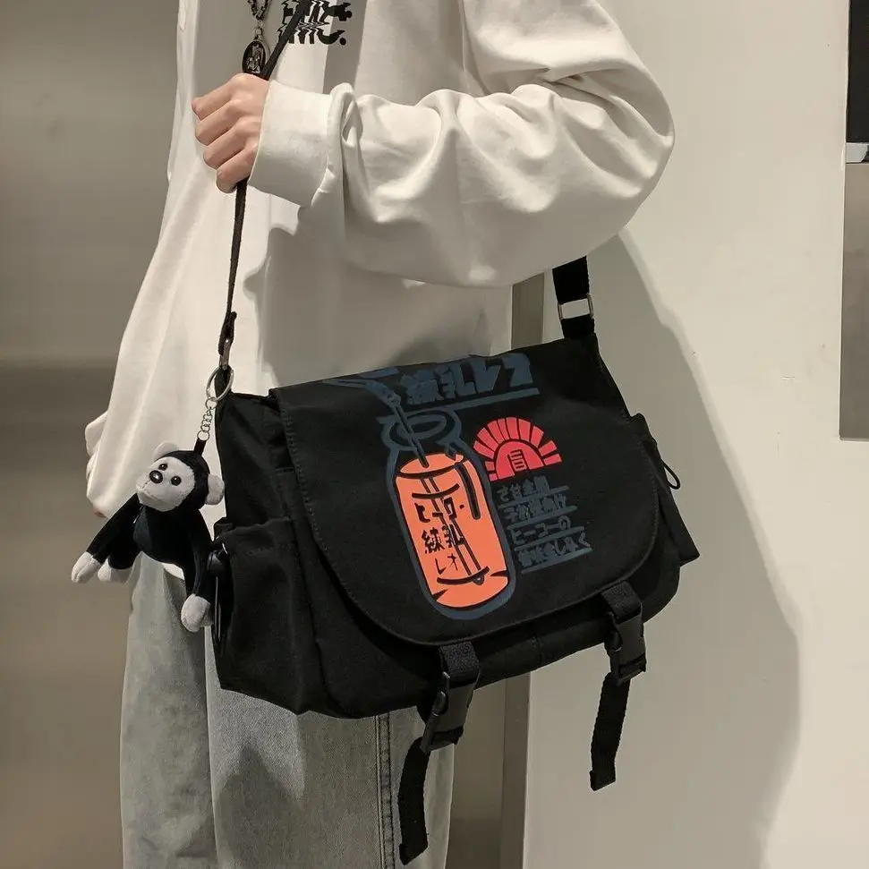 

Нейлоновая сумка-мессенджер для мужчин, японский Повседневный холщовый Молодежный саквояж на плечо, вместительные сумки через плечо для студенток
