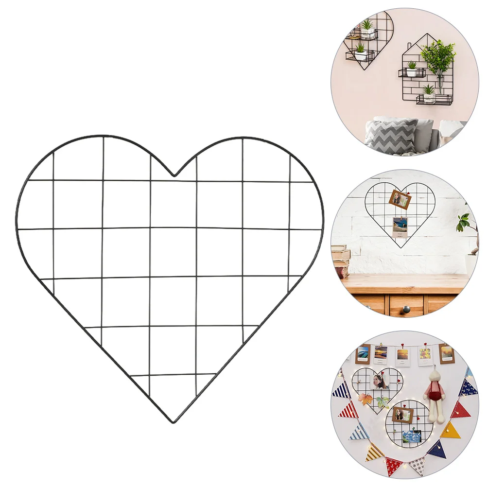 

Wall Grid Display Photo Panel Hanging Mesh Heart Wirepicture Rack Iron Holder Boards Metal Panels Frame Memo Net Pictures Mount