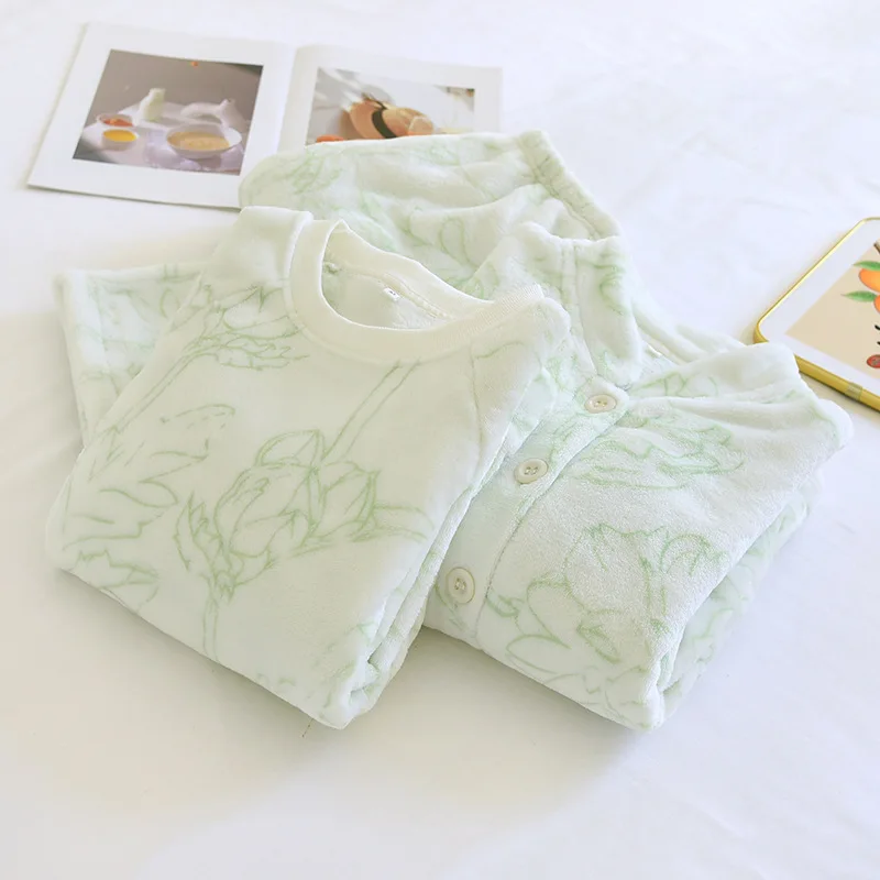 Осенне-зимняя плотная бархатная теплая домашняя одежда нижнее белье пижамы