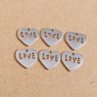 20pcs 15x15mm love heart charms for jewelry making silver color alloy charms pendants for diy earrings necklaces crafts supplies