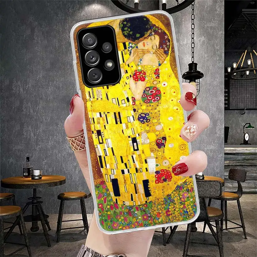 Фото Поцелуй Густава Климта Дизайн Мягкий чехол для телефона Samsung Galaxy A13 A14 A15 A16 A53 A54 A55 A56 A33 A34 A35 A36 A23 A24 A25 A26 A0 №3