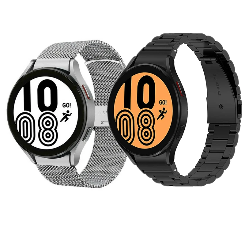 

Браслет из нержавеющей стали без зазора для Samsung Galaxy Watch 4 44 мм 40 мм, металлический ремешок для Galaxy Watch 4 Classic 42 мм 46 мм
