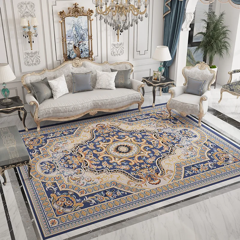 

American Luxury Palace Retro Style Coffee Table Carpet European Living Room Palace Luxury Villa Bedroom Lounge Carpet Decoration