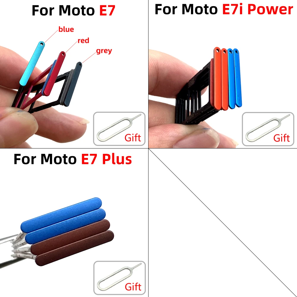 

For Moto E7I Power Sim Card Tray Holder SD Slot Adapters Replacement Parts For Moto E7 Power E7 Plus E7 Sim Card Tray Holder