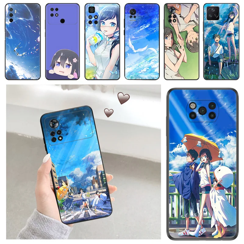 

Soft Phone Cases For Xiaomi Poco C51 X5 Pro F4 X4 GT M5 M4 F3 M3 C55 C50 C40 X3 NFC Weathering With You Anime Black Matte Cover