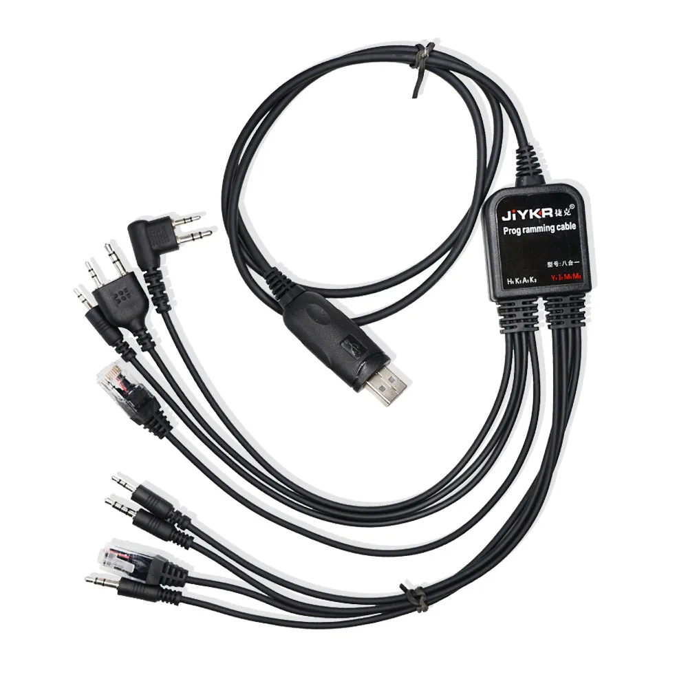 8 In 1 Multi-Fungsi USB Kabel Pemrograman dengan CD Baofeng Walkie Talkie UV5R UV82 untuk Motorola TYT Kenwood yaesu HYT Radio