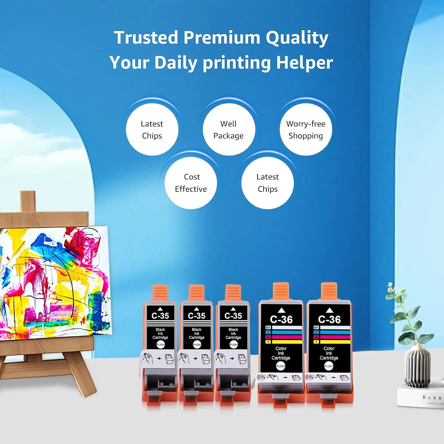 Фотографический картридж совместимый с IP100B IP100 IP100V IP110 + аккумулятор (3 Black 2 C