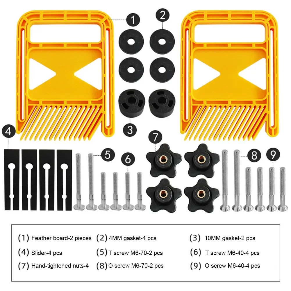 

Version Multi-purpose Feather Loc Board Set For Flip Engraving Machine Table Saw Band-Saw Miter Gauge Slot Woodwork Tools