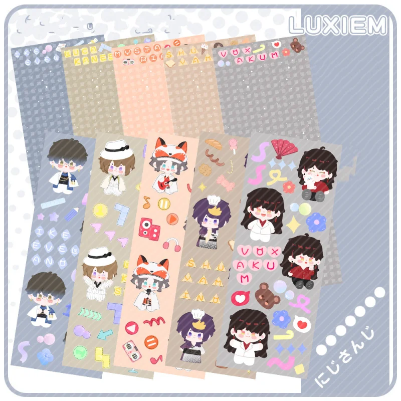

Luxiem Stationery Stickers Luca Ike Mysata Shu Vox Kawaii Print Sticker Stationery Student Waterproof Suitcase Graffiti Decor