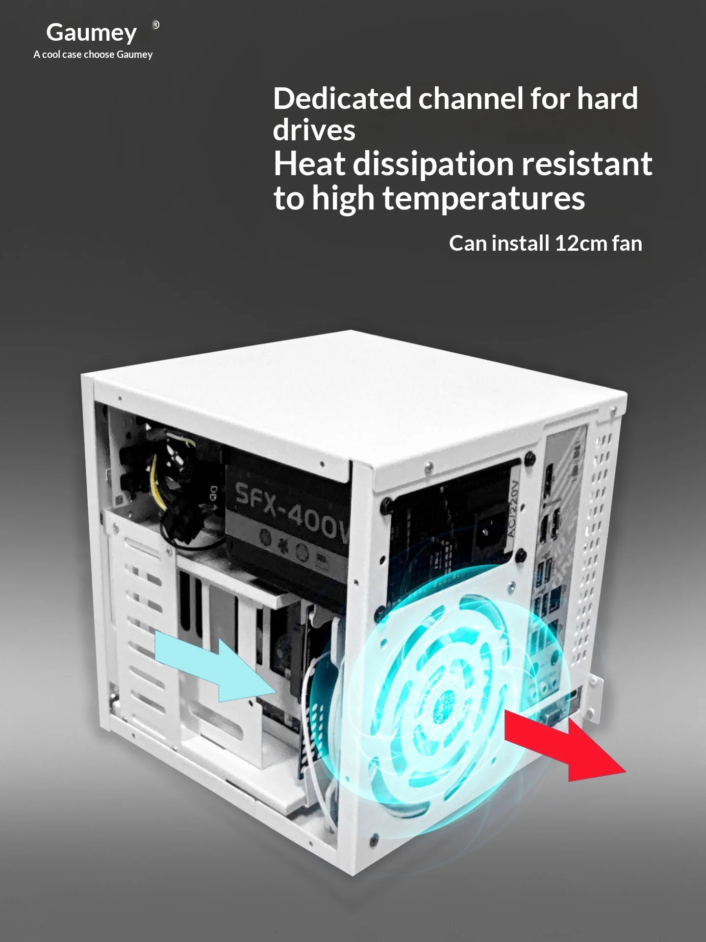 Фото Корпус для NAS на 4 отсека, серверный корпус Mini ITX, 11 л, белый, с блоком питания SFX, горячая замена HDD 3.5, SATA-бэклейн, Type-C, компьютерный корпус №5