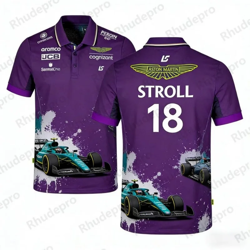 Футболка-поло Aston Martin Team Alonso 14 F1 Racing: дышащая повседневная спортивная рубашка для фанатов, для ежедневной носки (art.: 3920da45bc685) - 3920da45bc685