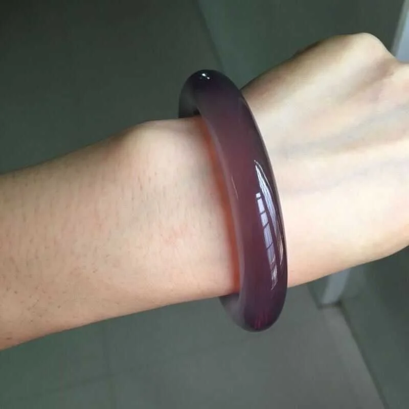 

New Brazilian Agate Emperor Amethyst Round Bar Bracelet Women's Fashion Jade Bracelet