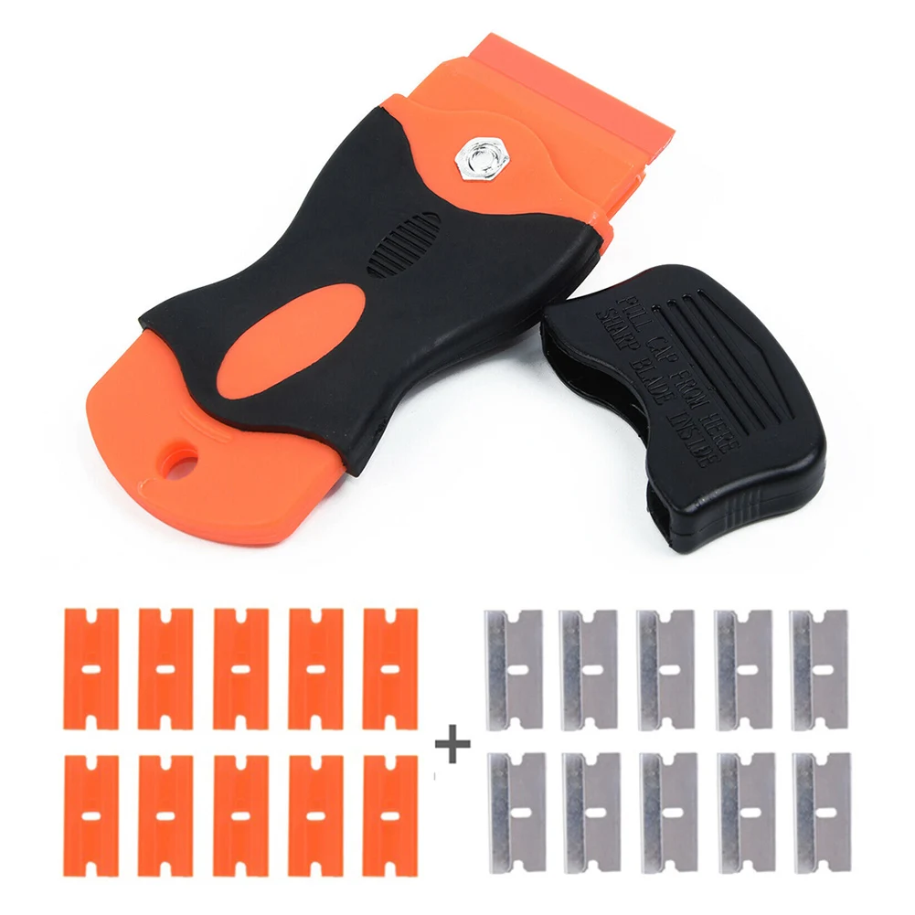 

Non-Slip Sticker Removal Tool Plastic Cleaning Edged Handle Parts Professional Razor Scraper 21pcs Easy To Use