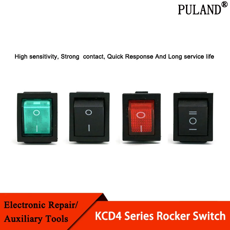 

KCD4 Rocker Switch ON-OFF/ON 2/3 Position 4PIN / 6PIN Electrical equipment With Light Power Switch Switch 16A 250V/20A 125VAC