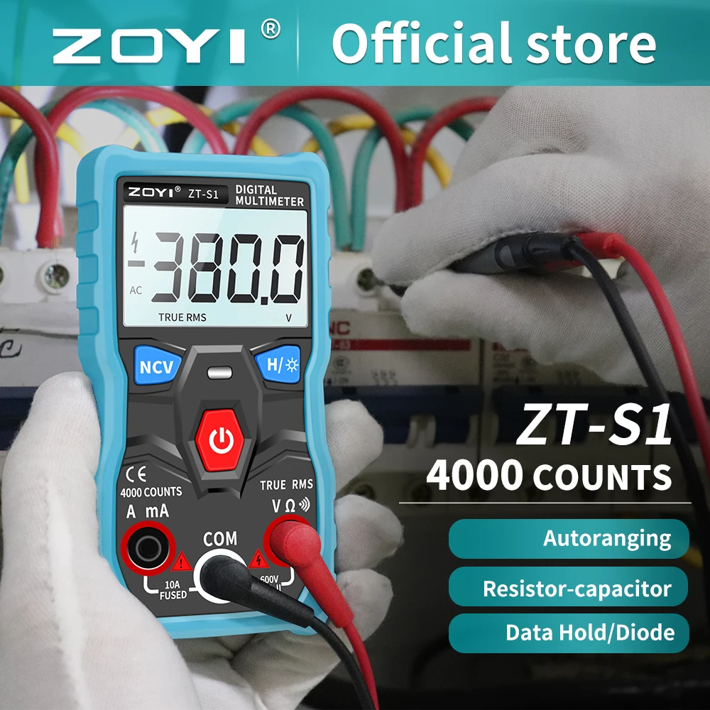 Цифровой мультиметр ZOYI S1/2/3 тестер с автоматическим выбором диапазона True rms